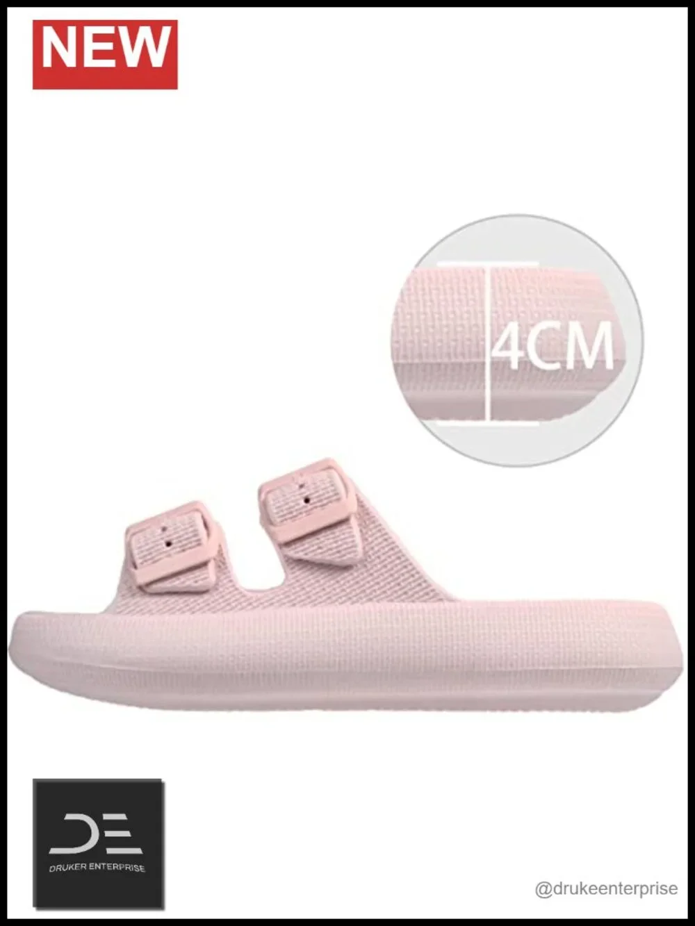Thick Sole EVA Pillow Sandals with Adjustable Buckles for Women Men